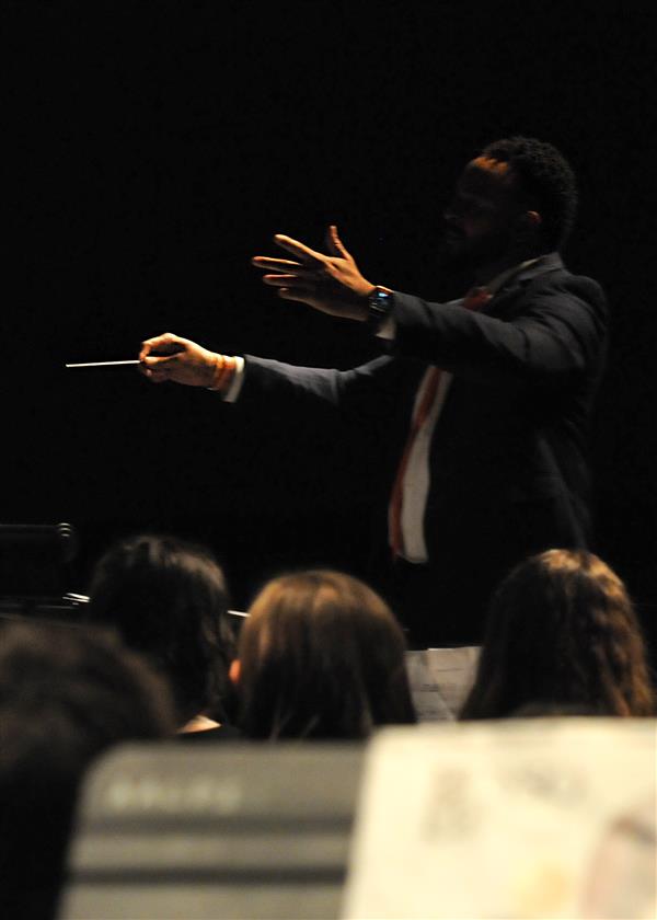 Students performing at the 2023-2024 All County Band Concert